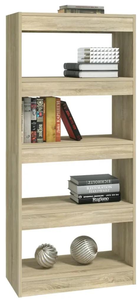 Libreria/divisorio rovere sonoma 60x30x135 cm legno multistrato