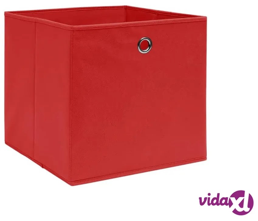 vidaXL Contenitori 4 pz in Tessuto non Tessuto 28x28x28 cm Rosso