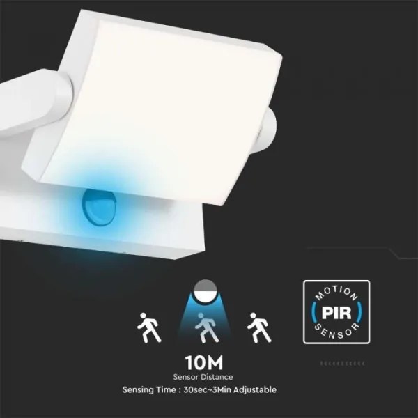 Lampada da parete per esterni LED con sensore LED/17W/230V 4000K IP65 bianco