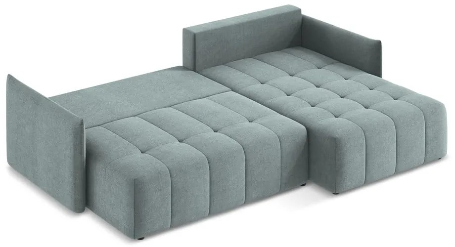 Divano angolare blu allungabile/con contenitore (con penisola a destra/con chaise lounge) Moku – Makamii