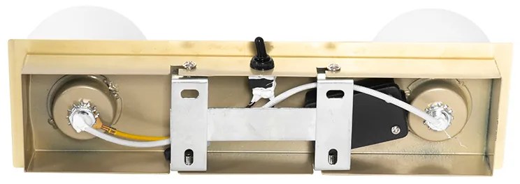Applique da parete oro 28 cm IP44 2 luci con interruttore - Cederic