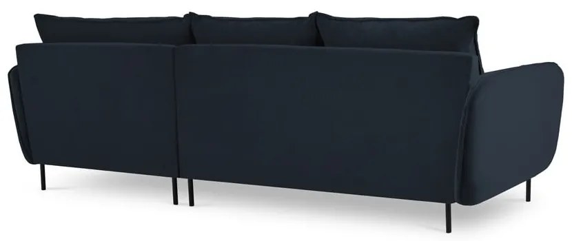 Divano angolare in velluto blu scuro (angolo destro) Vienna - Cosmopolitan Design