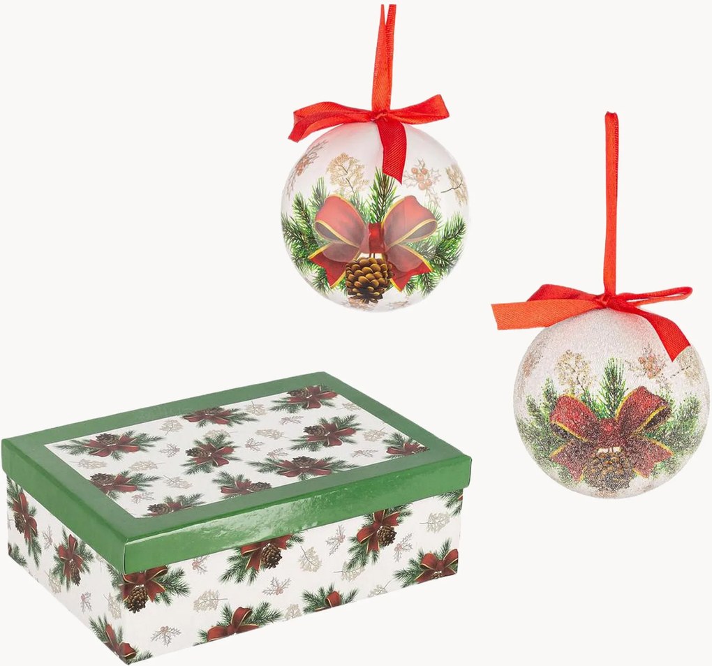 Set di 6 palline di Natale in carta Tyssen