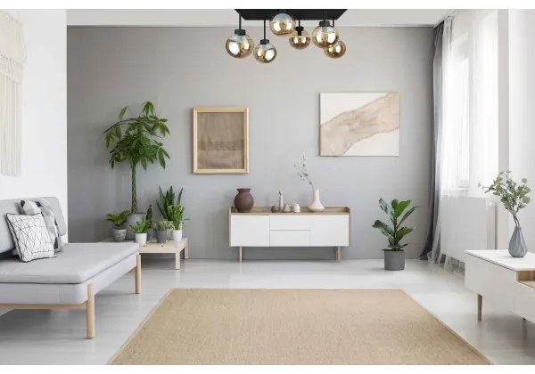 Lampadario a plafone DEA 6xE14/60W/230V nero/fumé beige