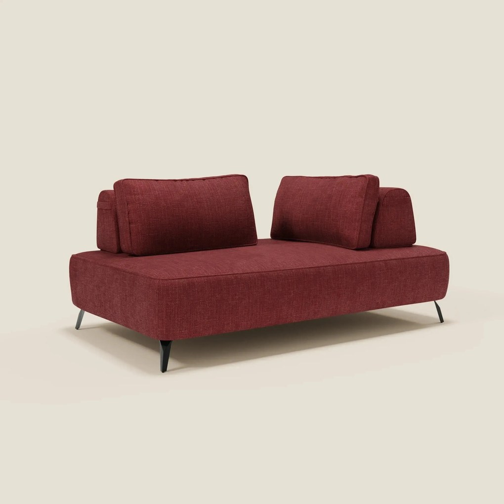 Volta divano modulare con schienali mobili in raffinato tessuto ciniglia T06 rosso