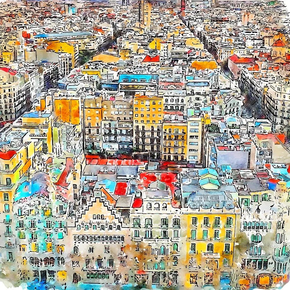 Dipinto 30x30 cm Barcelona - Fedkolor