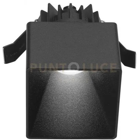 Gfa364-faretto led ad incasso quadrato 7x7cm nero 3000k 400lm 9w ip54