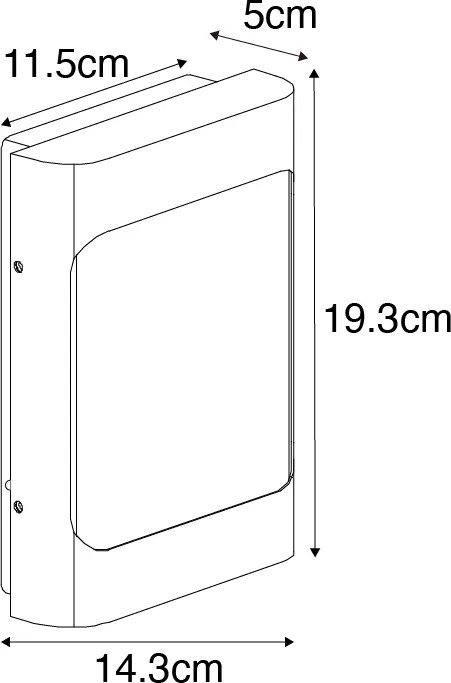 Lampada da parete da esterno di design nera incl. LED IP44 con sensore crepuscolare - Khuvan