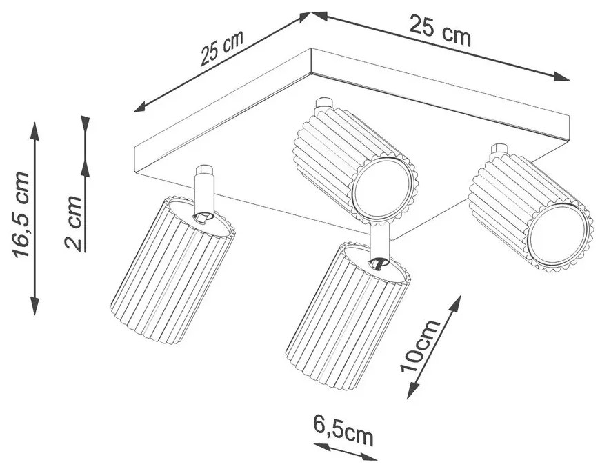 Faretto grigio tortora in metallo ø 6,5 cm Gleam – Sollux
