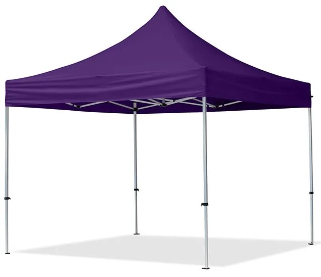 TOOLPORT 3x3m gazebo pieghevole con laterali (finestre panoramiche), ECONOMY alluminio, viola - (59009)