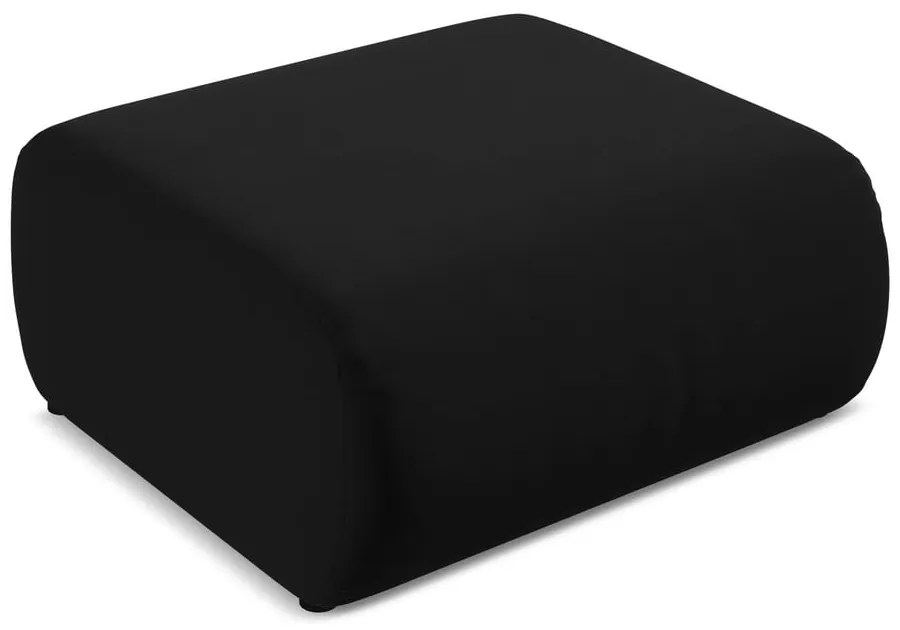 Poggiapiedi nero con rivestimento in velluto Ekahi – Makamii