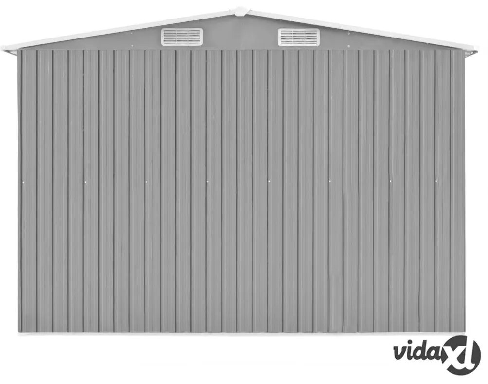 vidaXL Casetta da Giardino 257x392x181 cm in Metallo Grigio