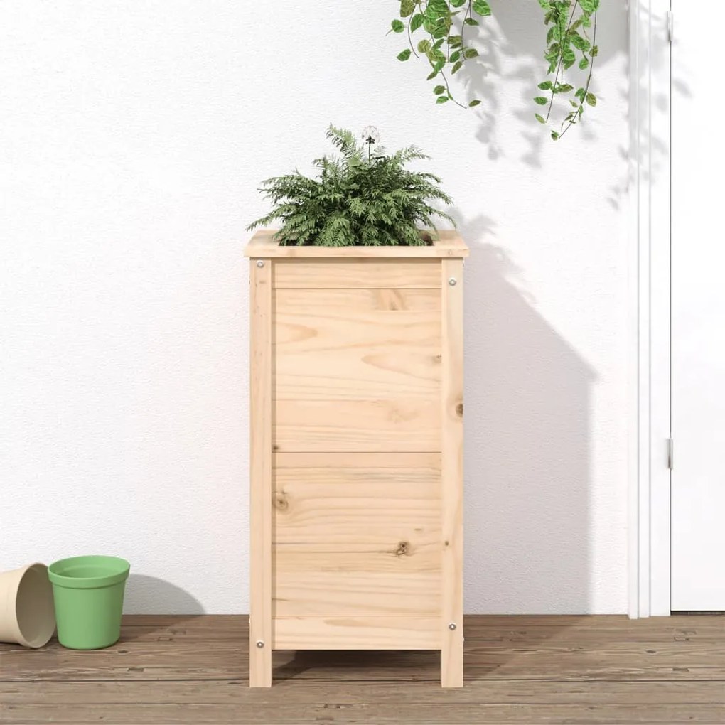 Fioriera Da Giardino 40x40x78 Cm İn Legno Massello Di Pino /