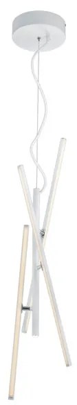 Lampadario LED moderno Tiriac bianco, luce calda 830 lumen