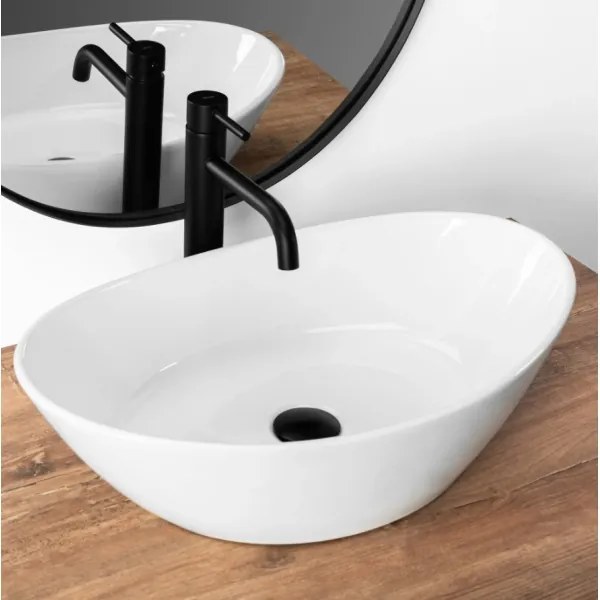 REA-U6801 - Lavabo da appoggio KATE 33,5x55,5 cm ceramica/bianco lucido