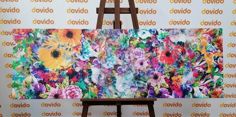 Stampa su tela – Fiori in versione multicolore