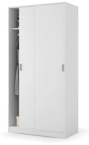 Armadio Guardaroba 2 Ante Scorrevoli 100x50x200 Bianco Opaco Max