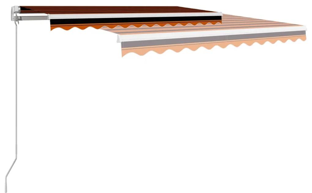 Tenda da Sole Retrattile Manuale 350x250 cm Arancione e Marrone