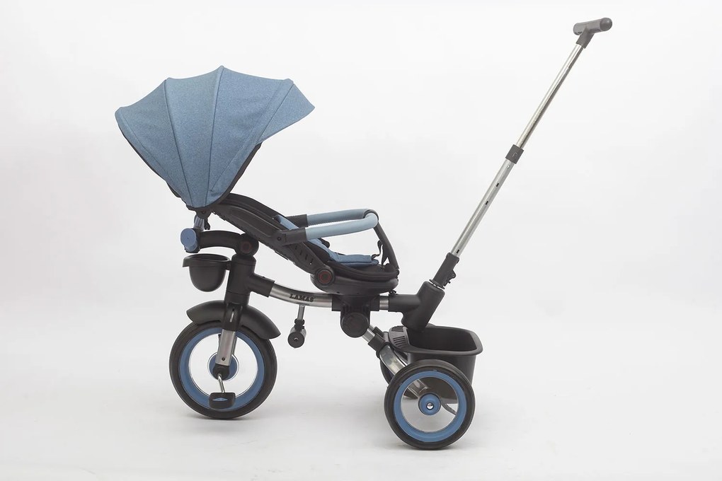 Passeggino Triciclo per Bambini 1-3 Anni Trico Luxury Gold 7 Modalità di Guida Blu...