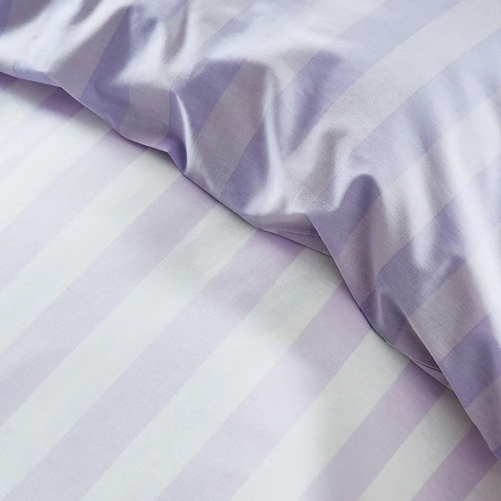 Set copripiumino e federa bianco e lavanda per letto singolo 135x200 cm Stripe Tease – Sassy B