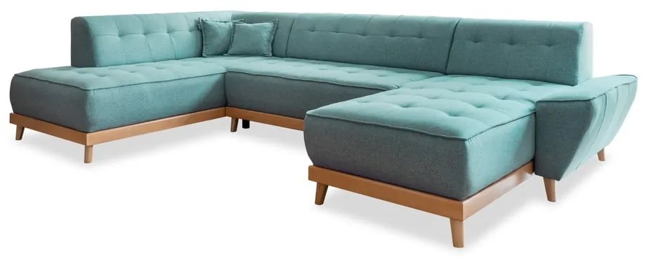 Divano letto angolare turchese (angolo sinistro/"U") Dazzling Daisy - Miuform