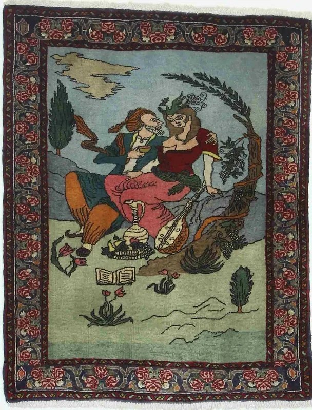 Bidjar Tappeto persiano 60 x 90 Verde (Iran) Annodato A Mano