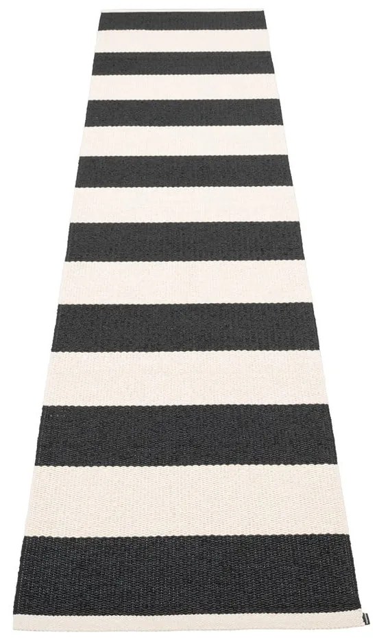 Passatoia da interno/esterno bianca e nera 70x300 cm Bob Black Vanilla – Pappelina
