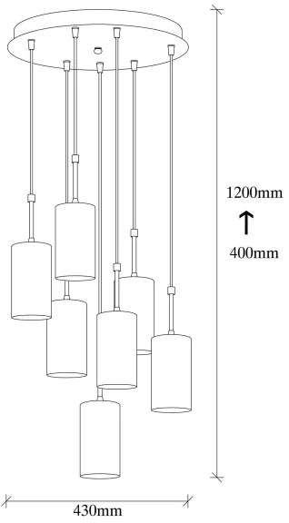 Lampadario su filo KEM 7xE27/40W/230V