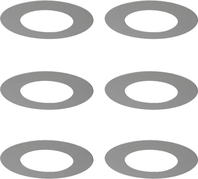 Set di 6 Anelli di Riempimento in Acciaio Inossidabile per Faretti da Incasso 7,5 - 13 cm - Spacer