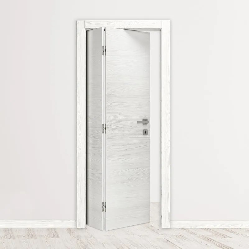 Porta pieghevole a libro asimmetrica Oxford bianco latte L 70 x H 210 cm sinistra