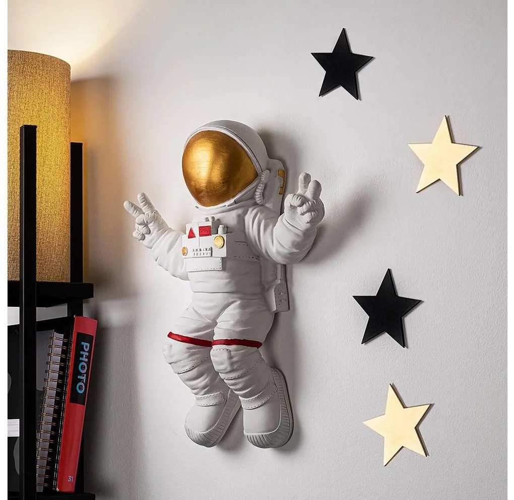 Decorazione da muro 47x35 cm astronaut oro