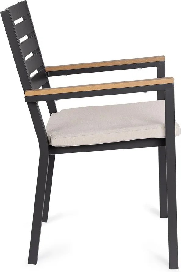 Sedia da esterno color antracite in metallo Henna – Bizzotto