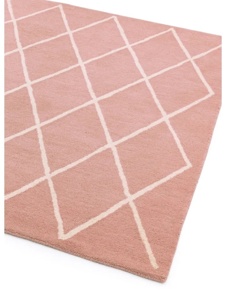 Tappeto in lana rosa tessuto a mano 80x150 cm Albany - Asiatic Carpets