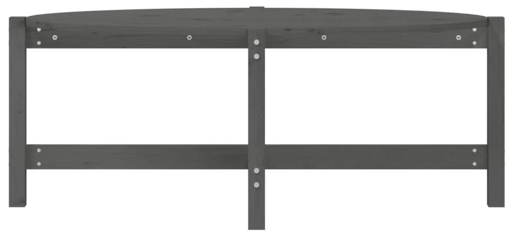 Tavolino da salotto grigio 118x63x45 cm legno massello di pino