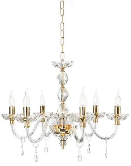 Lampada a sospensione 6 luci - cristallo e vetro D70 cm BRIGIDA