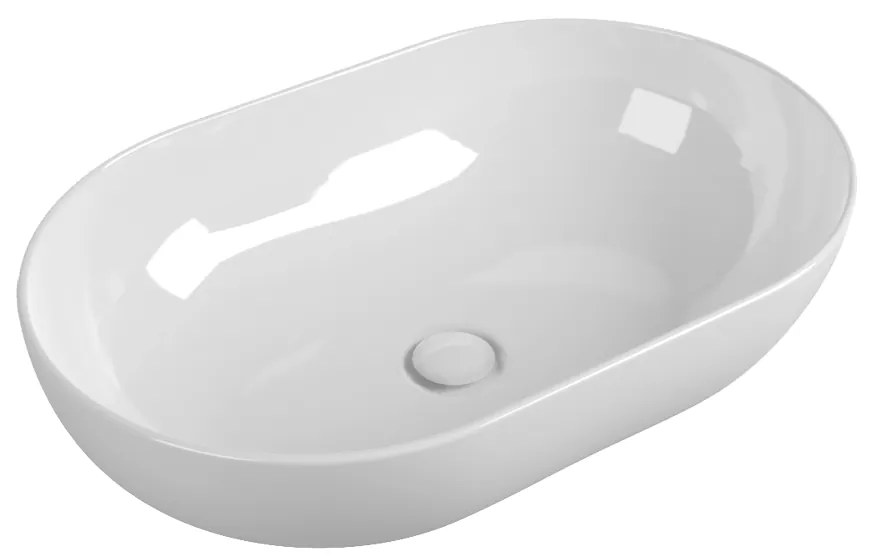 Flaminia APP 62 lavabo ovale 62 cm da appoggio senza troppopieno senza piletta in ceramica bianco