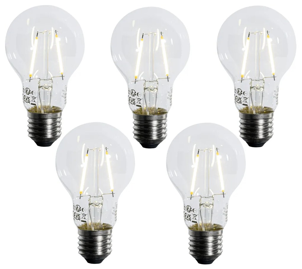 Set di 5 Lampadina LED E27 A60 con sensore di luminosità 2,5W 250LM 2700K