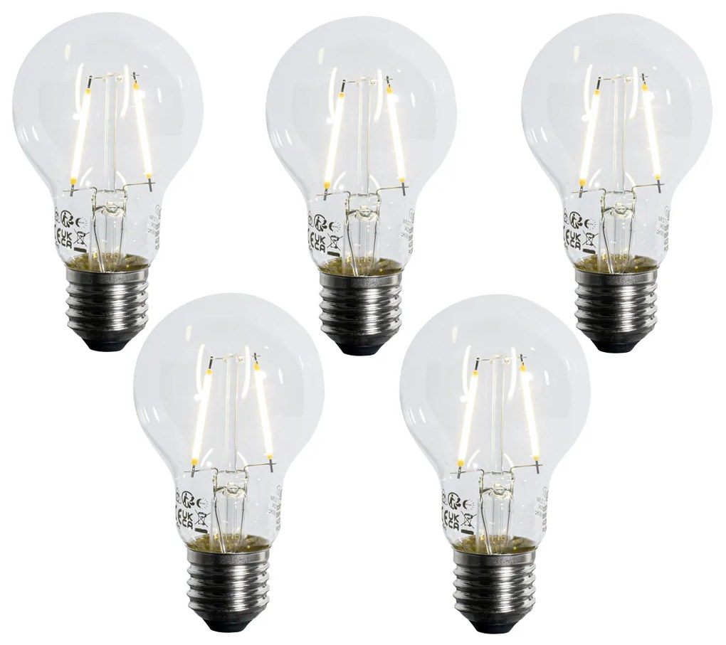 Set di 5 lampadine LED E27 A60 Sensore crepuscolare 2,5W 250 lm 2700K