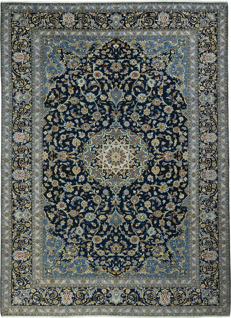 Kashan Tappeto persiano 310x420 Blu (Iran) Annodato A Mano
