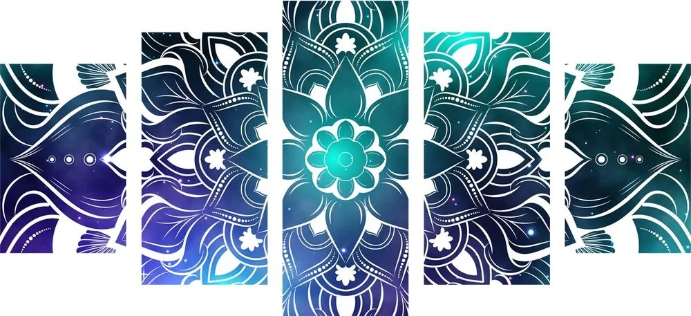 Quadri 5 pezzi – Mandala moderna con motivo orientale