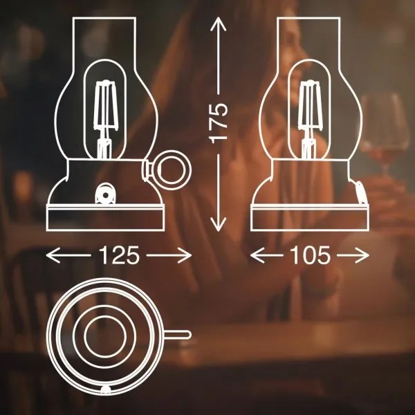 Brilo - Lampada da tavolo LED dimmerabile ricaricabile per esterni KANEA LED/1,5W/5V IP44 1200mAh bronzo