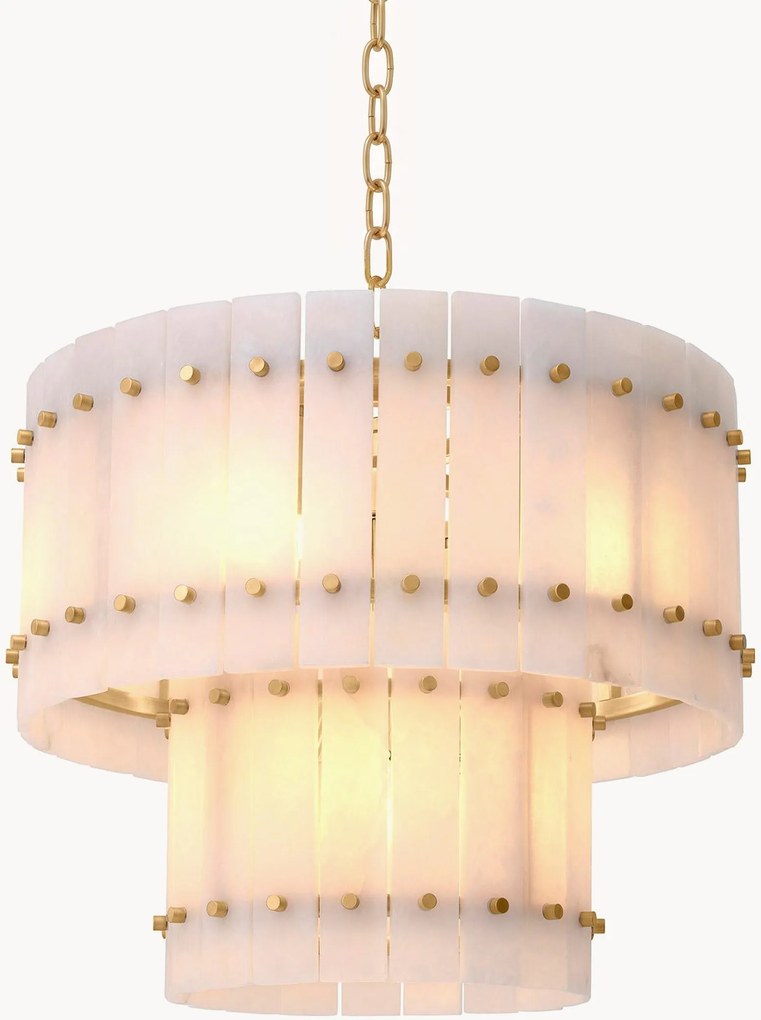 Lampada a sospensione grande in alabastro Ruby