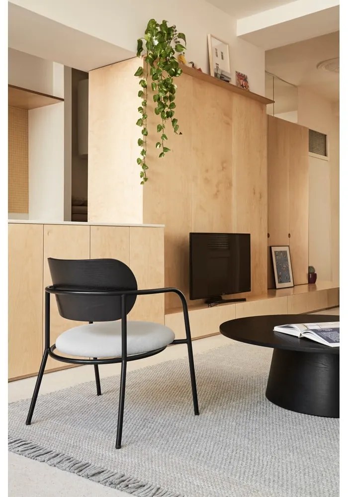 Sedia da pranzo nera e grigia in frassino Eclipse - Teulat