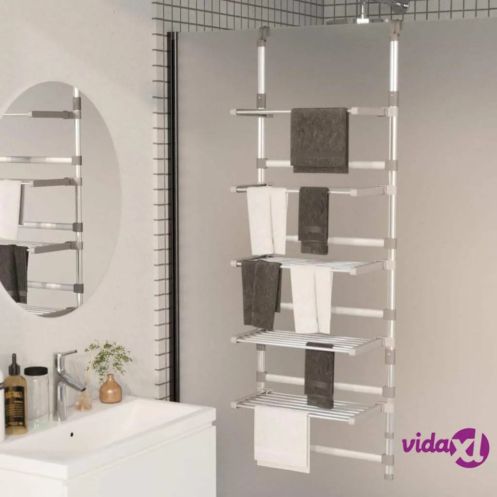 vidaXL Stendibiancheria Pensile a 5 Livelli in Alluminio