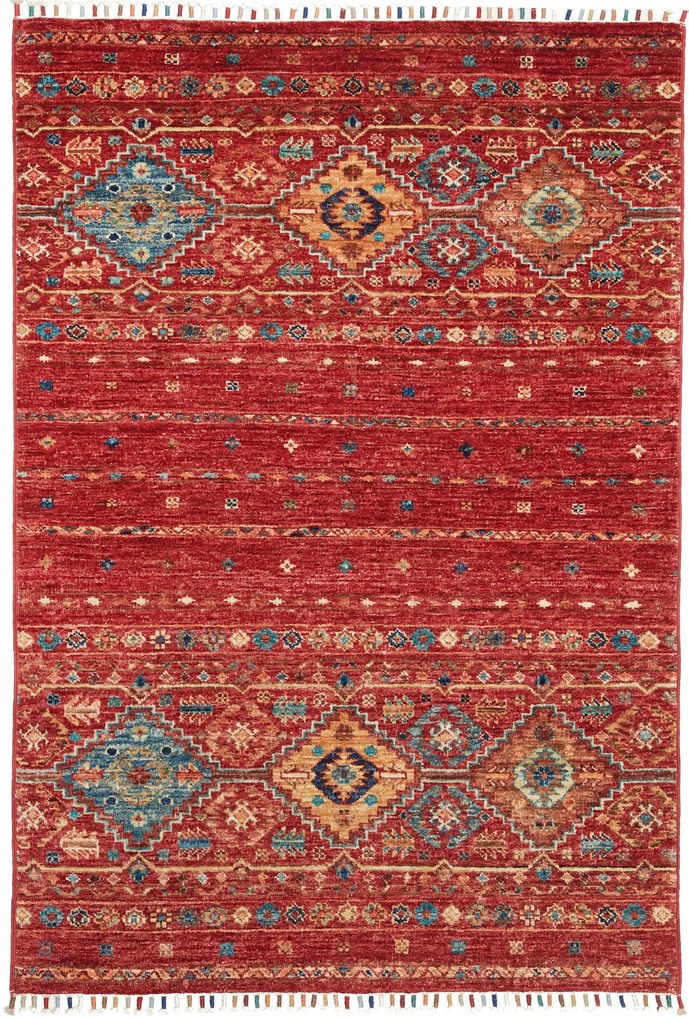 Samarkand Tappeto orientale 100x140 Rosso (Pakistan) Annodato A Mano
