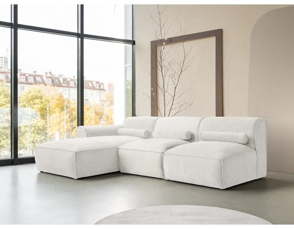 Divano angolare componibile bianco (con penisola a sinistra) Flex Felix – Miuform