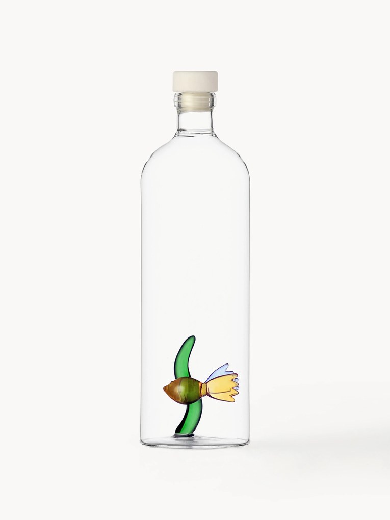 Caraffa in vetro borosilicato fatta a mano Fish, 1,1 L