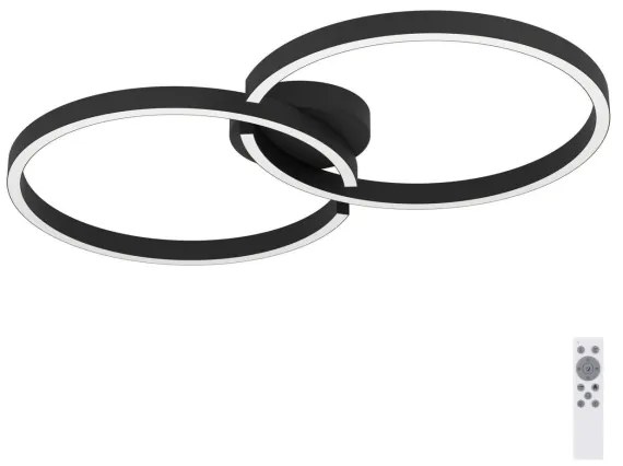 Eglo 900955-Plafoniera LED RGBW dimmerabile AMANDOLO 19,5W/230V nero + +TC