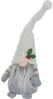 Gnomo Natale fermaporta 26 cm grigio chiaro