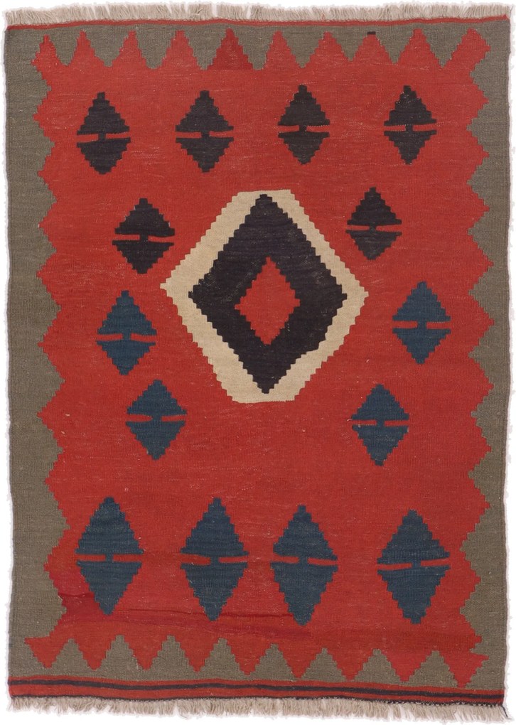 Kilim Tappeto 110 x 150 (Iran) Tessuto A Mano